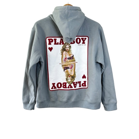 Playboy Headgear Classics Hoodie Sz S Gray Red Logo Graphic Streetwear Y2K Retro - Picture 2 of 9